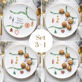 Set porcelánových talířů 3+1 - kolekce Kouzlo Vánoc