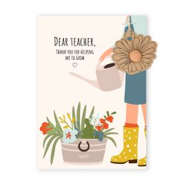 Blossombs - dárková kartička s květinovou bombou pro paní učitelku