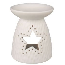 Aromalampa s hvězdou porcelánová 10 x 13 cm bílá