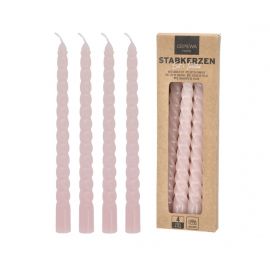 Růžová svíčka - set 4 ks - 20cm