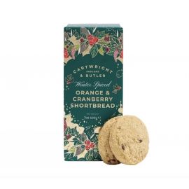 Cartwright & Butler - Winter Spiced Orange and Cranberry Shortbread Sušenky s brusinkami a pomerančem, 200 g